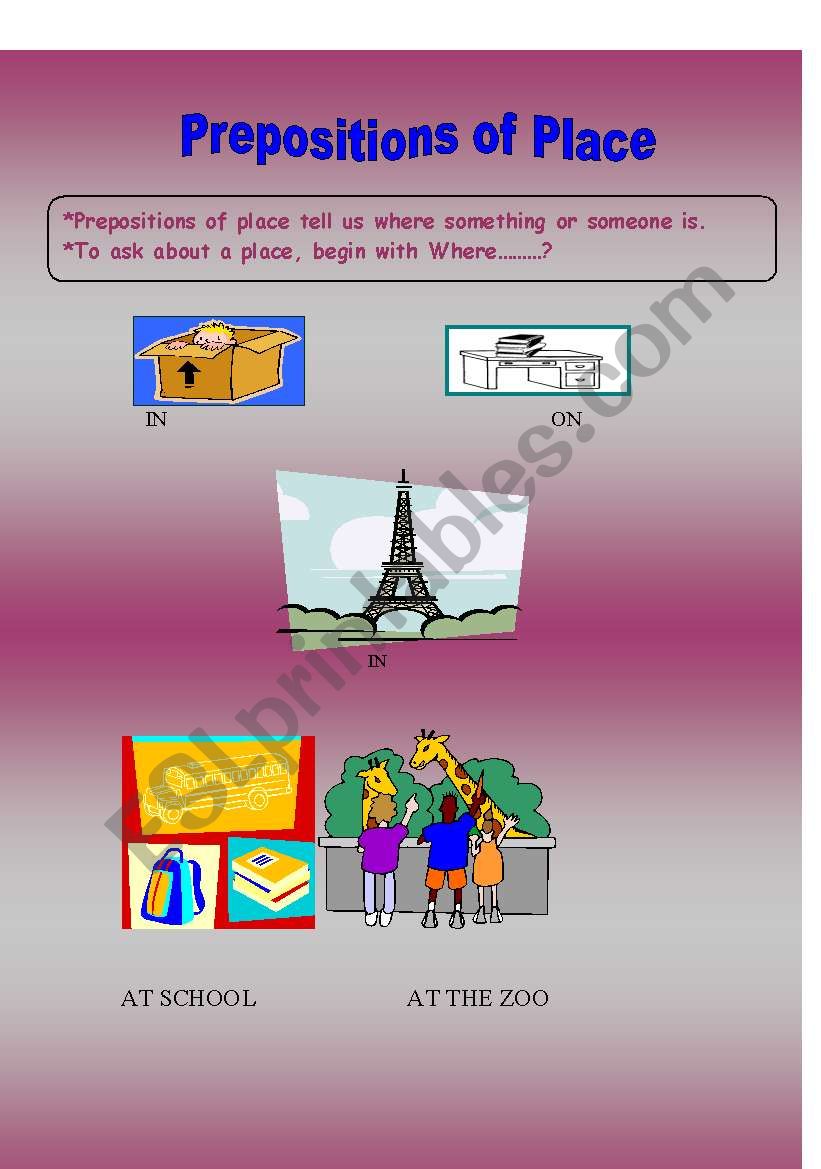 prepositions of place ( IN - ON - AT)