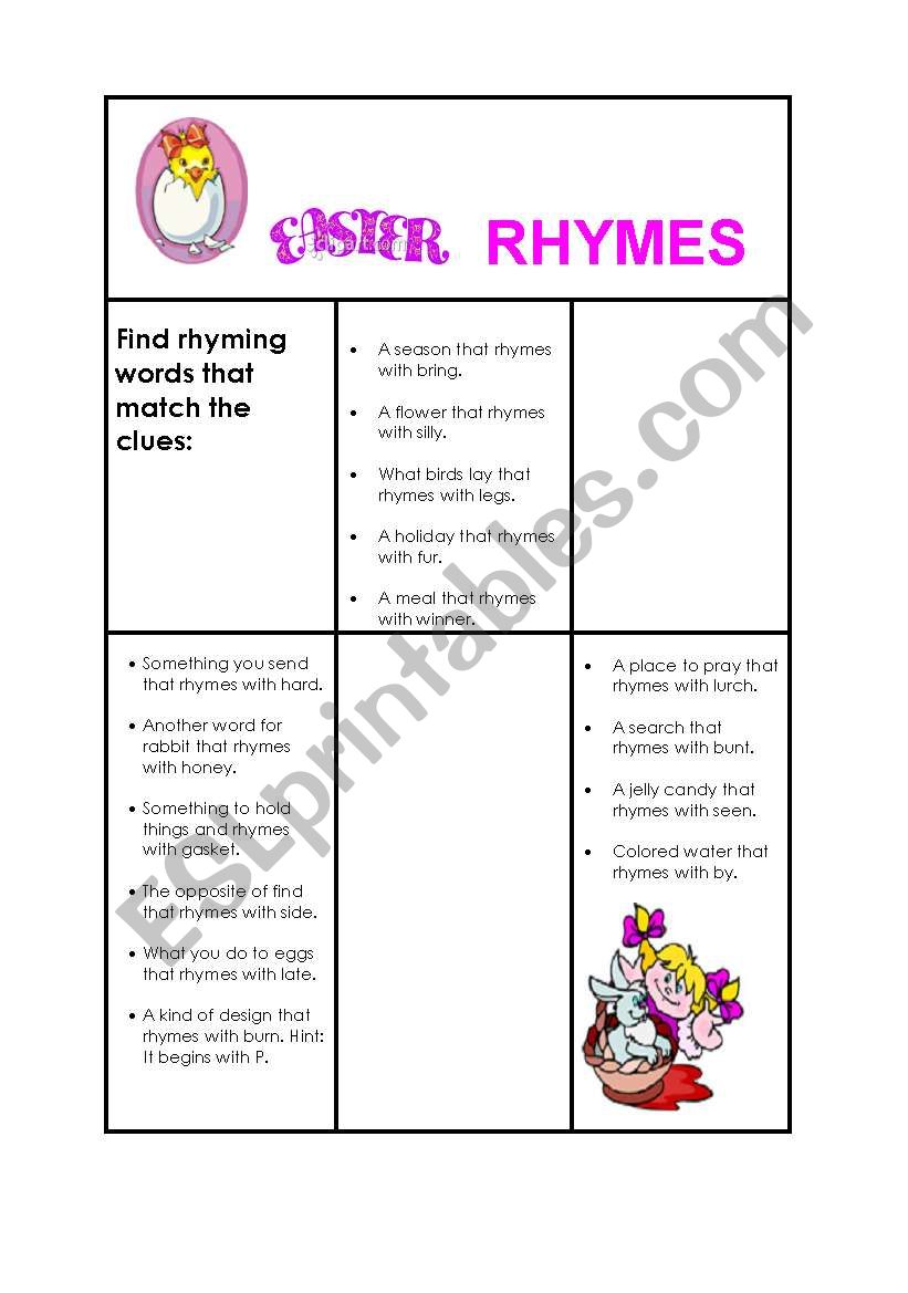 Easter worksheet