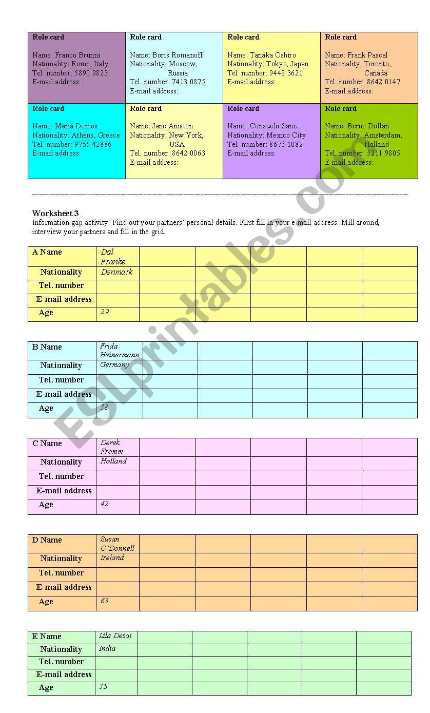 Roleplay for beginners worksheet