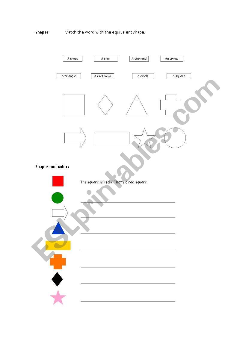 Shapes and colors worksheet