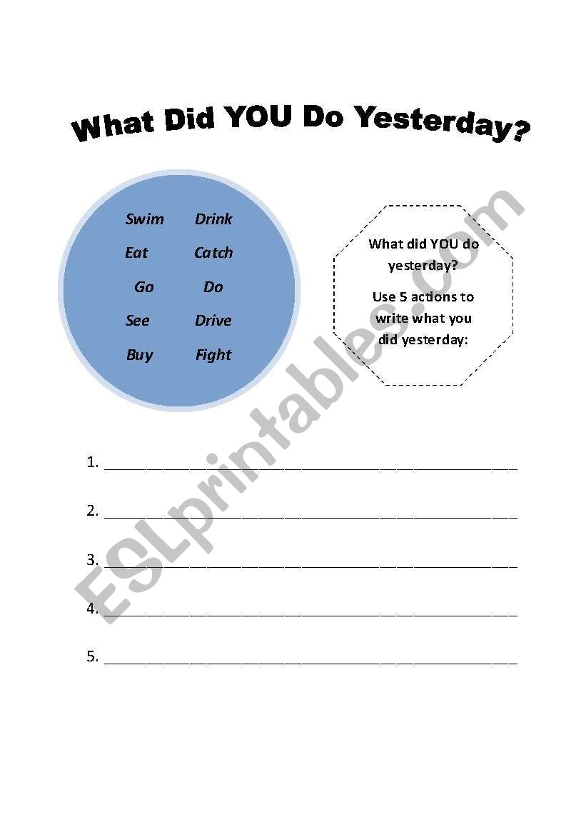 What did you do yesterday? worksheet
