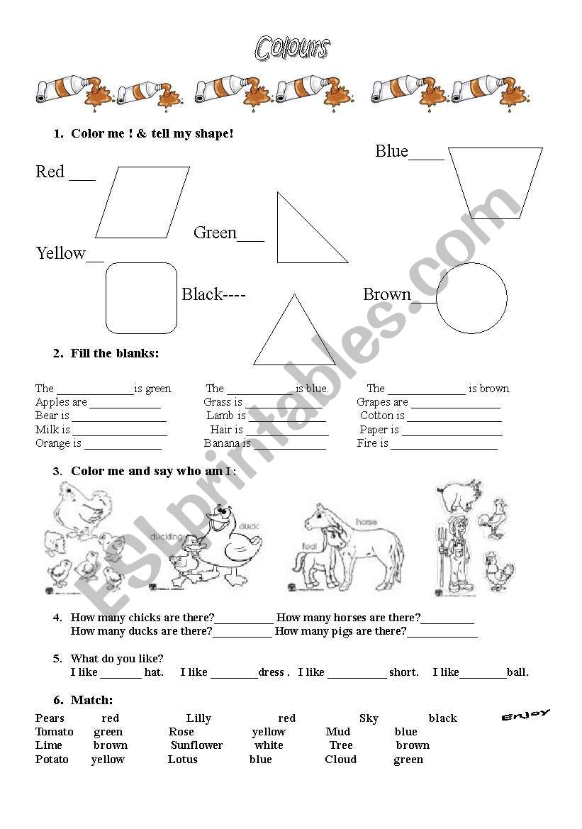 Shapes & Colours worksheet