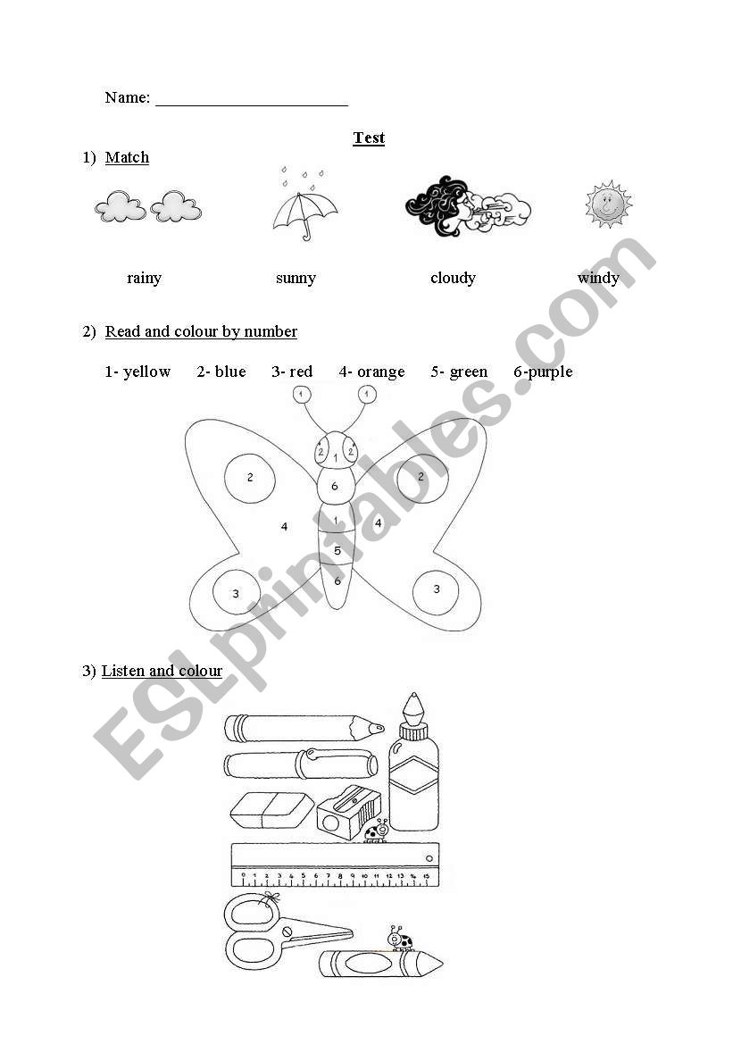 Revision/Test worksheet