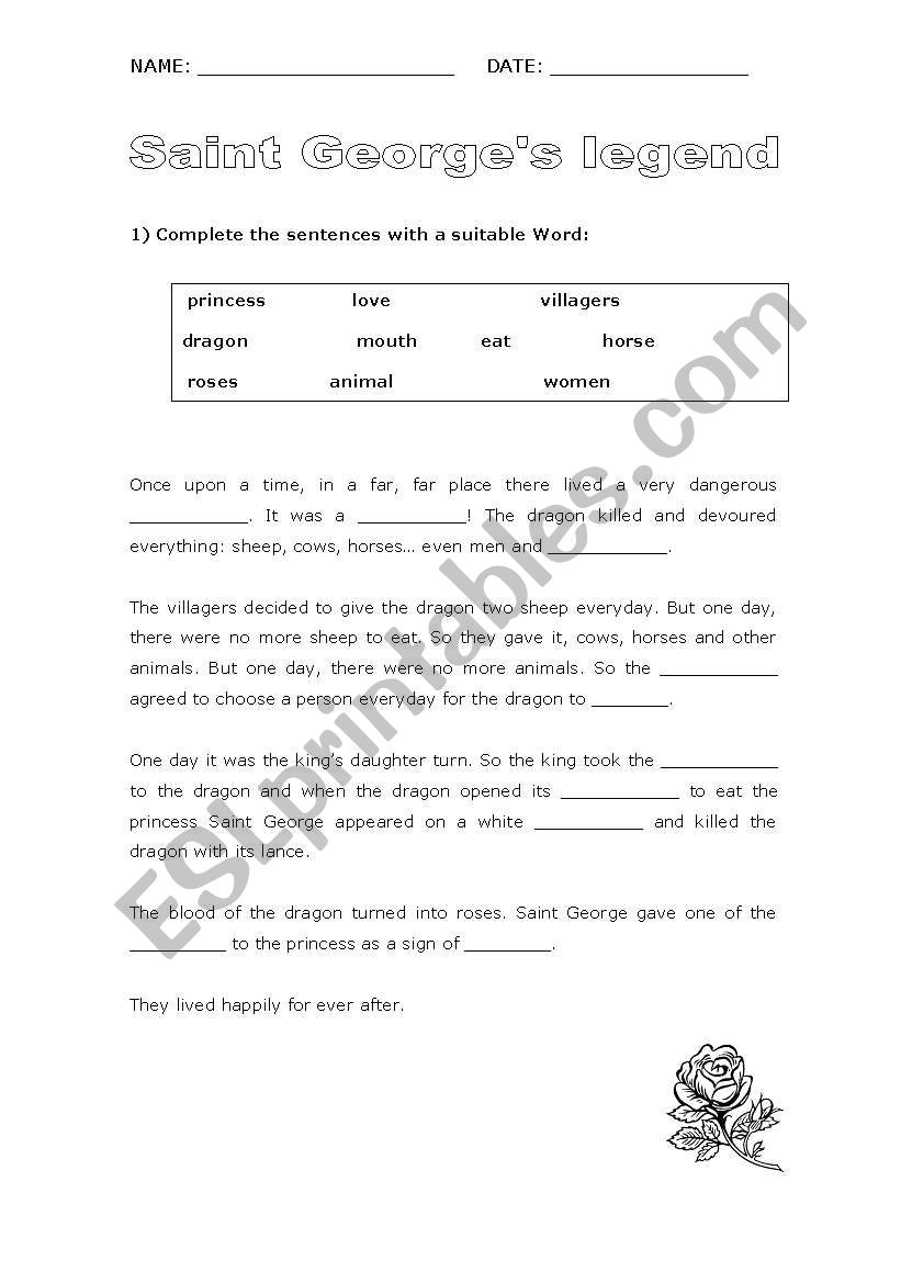 Saint George worksheet