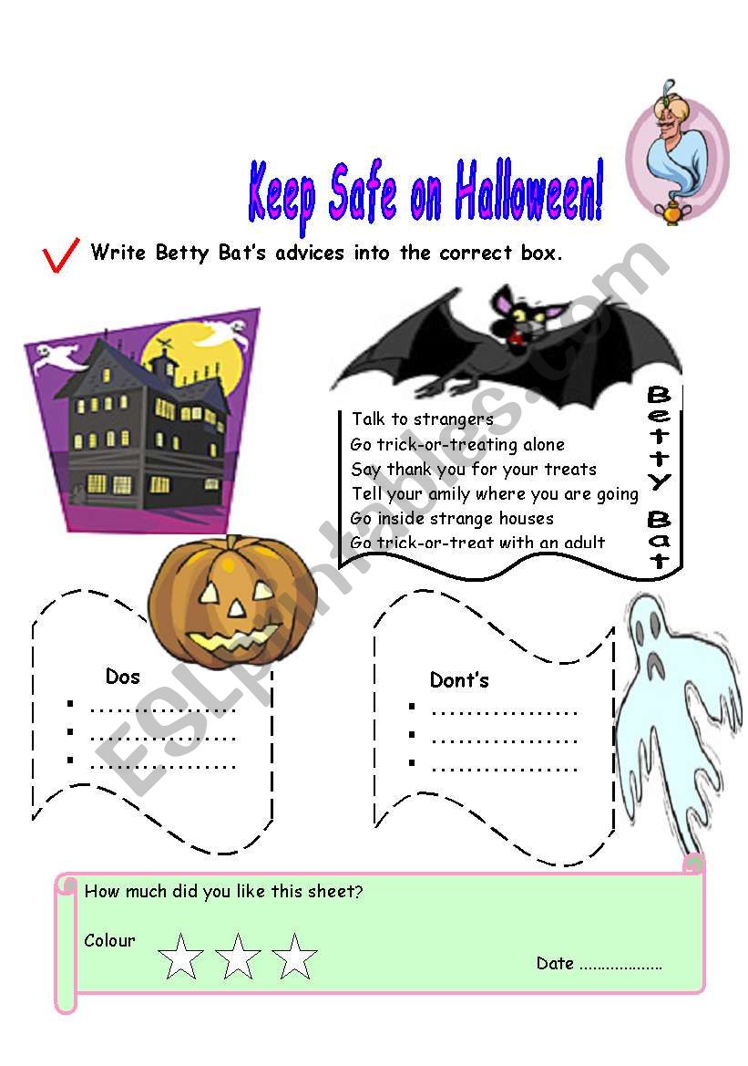 halloween worksheet