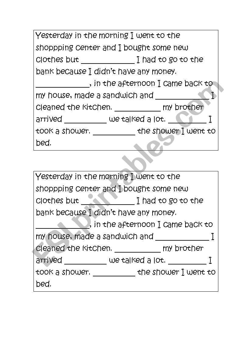 Linkers worksheet