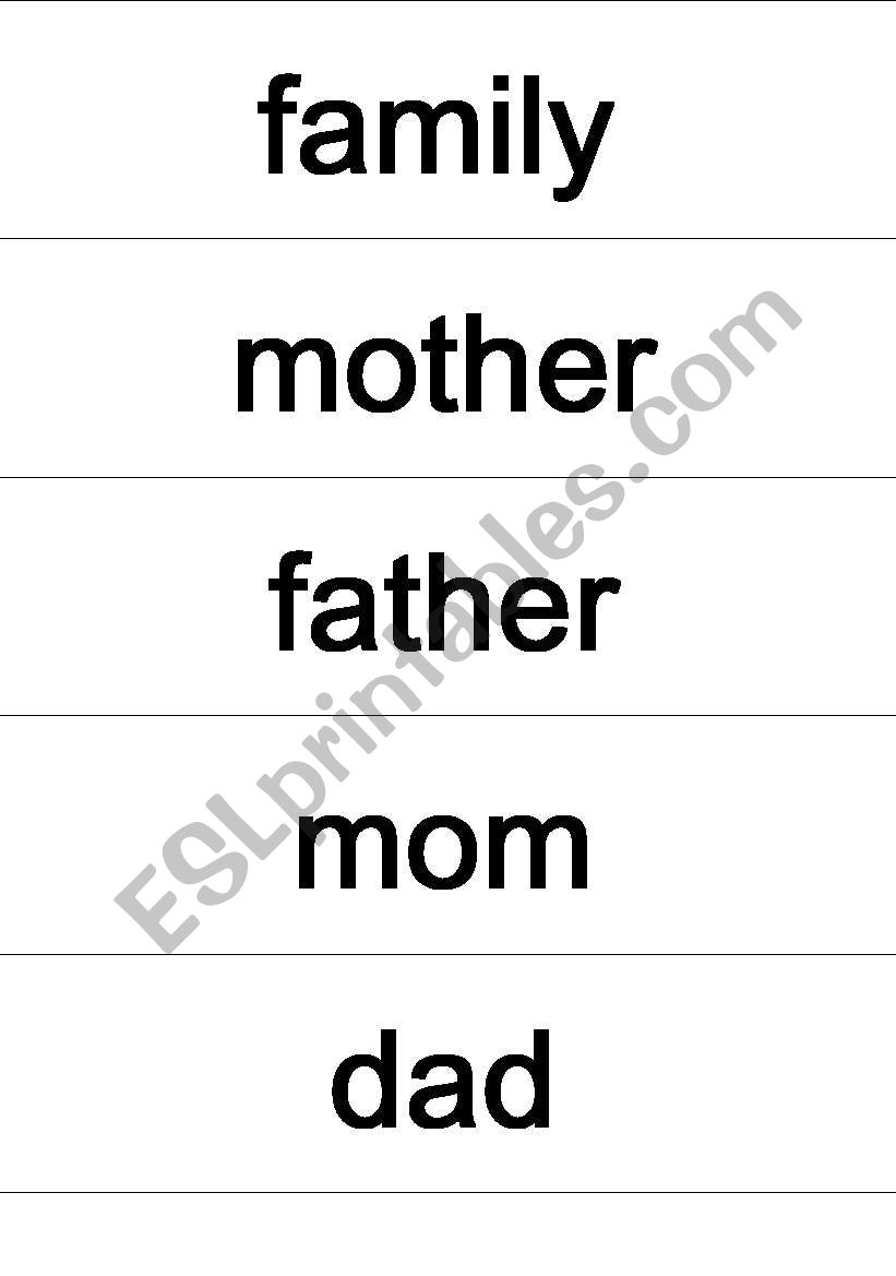 Family matching worksheet