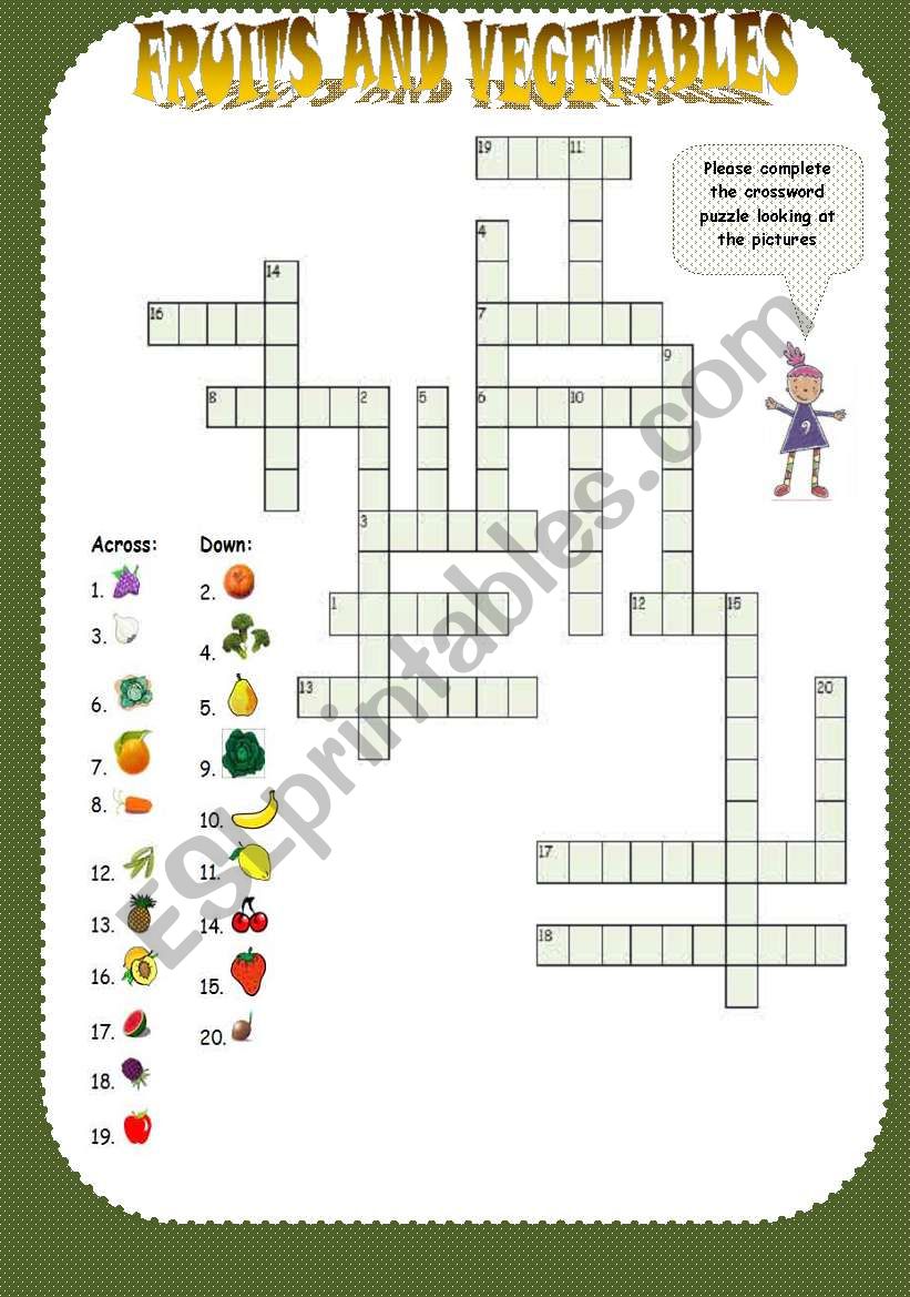 fruits and vegetables worksheet