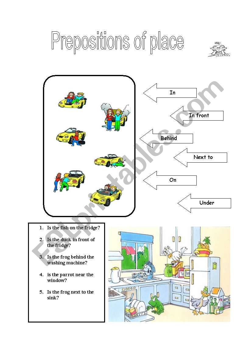 Preposition of place worksheet