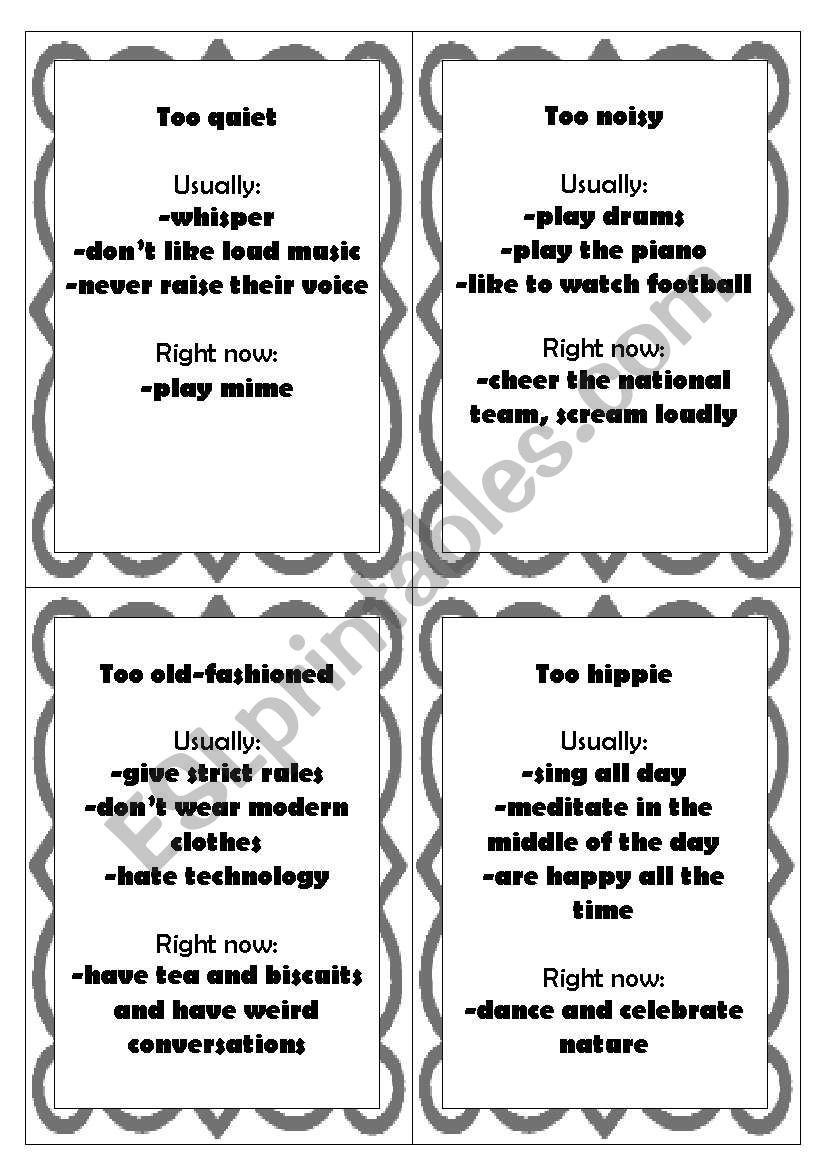 love hate role play worksheet
