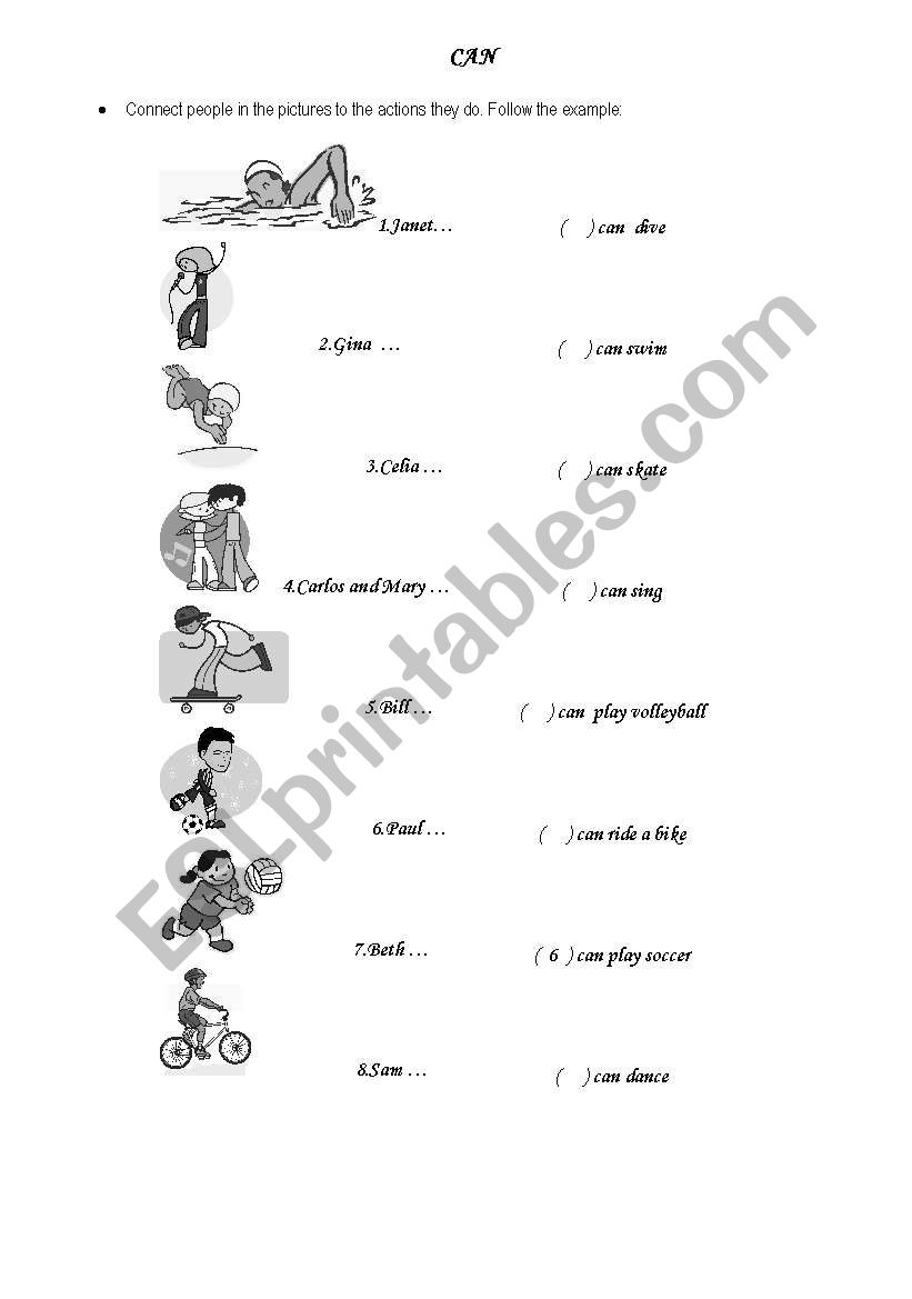 CAN - AFFIRMATIVE worksheet