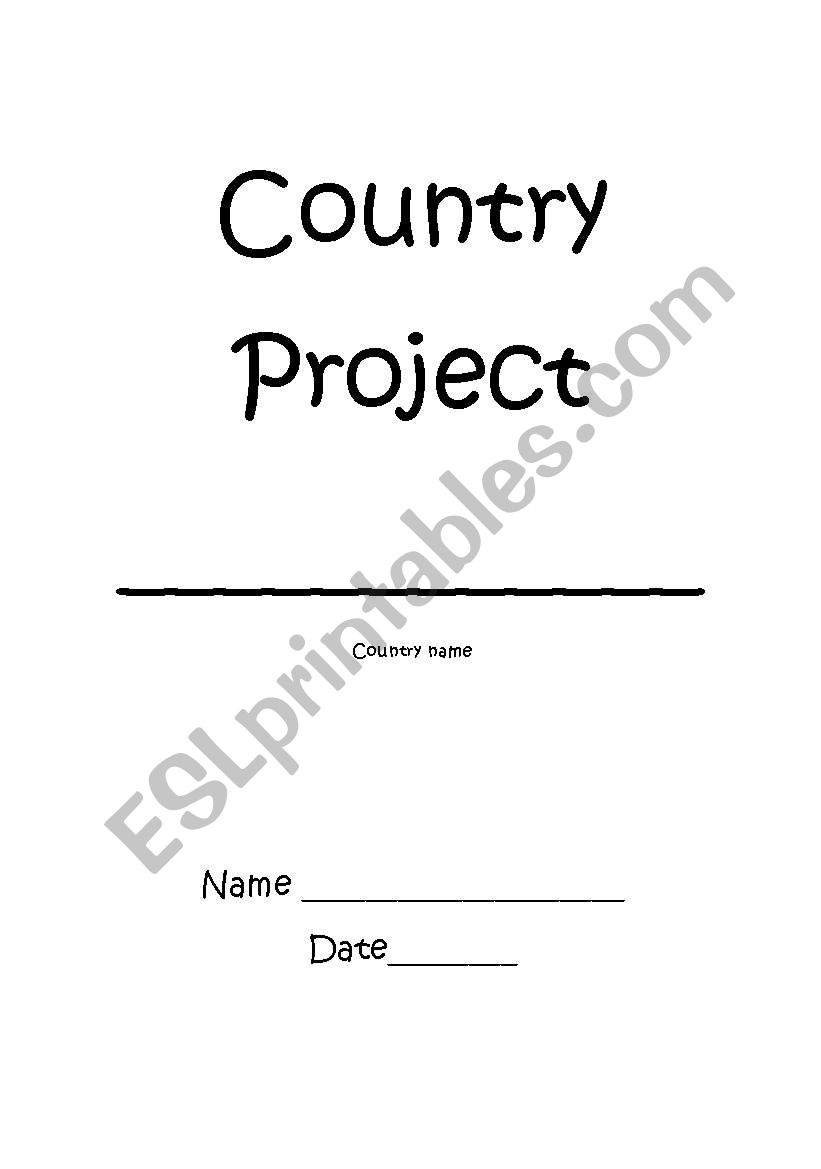 Country Project worksheet