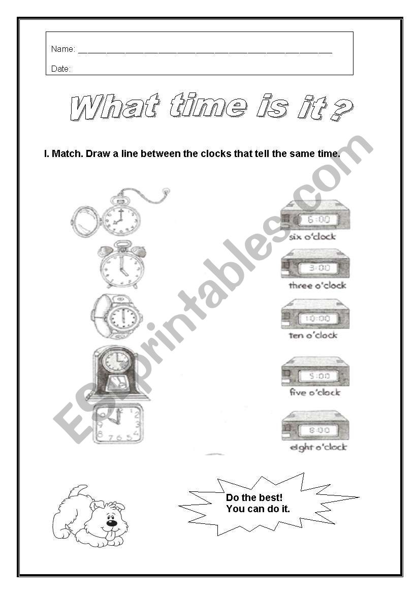 What time is it? worksheet