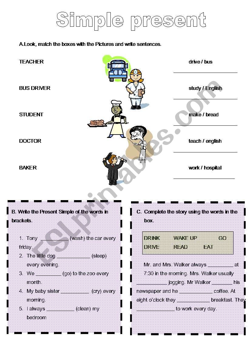 Simple present exercise worksheet