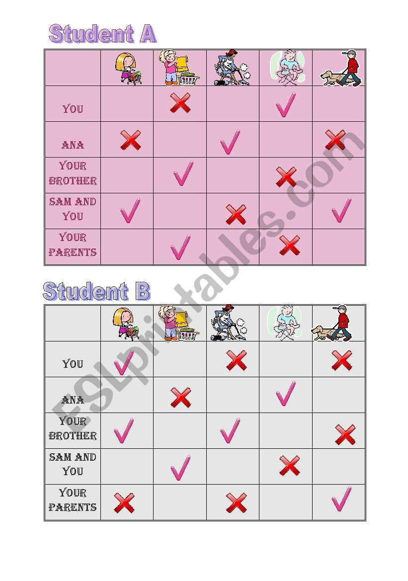 Yes/No questions and short answers pairwork sheet 3