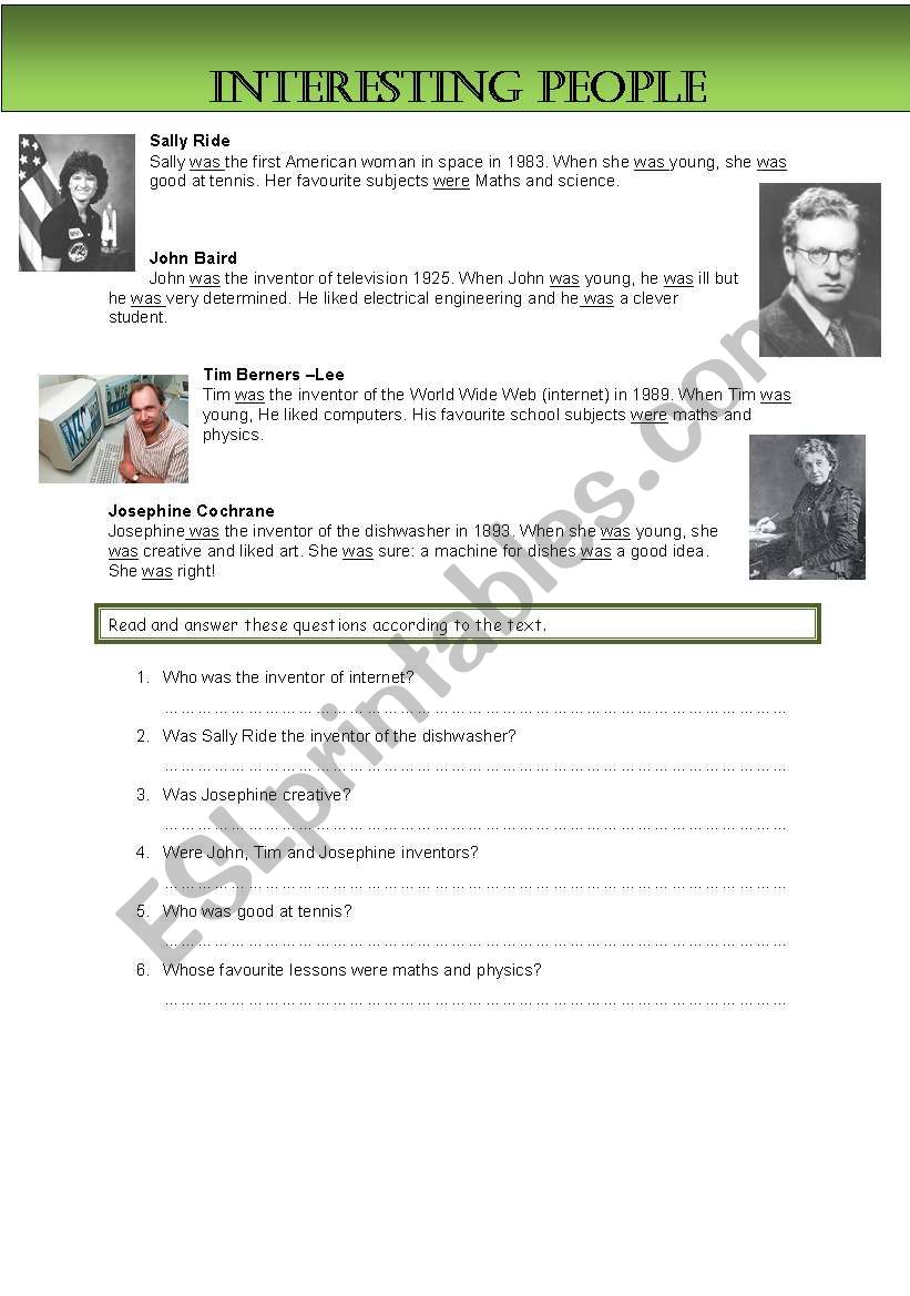 inventors worksheet