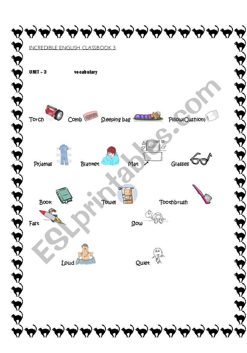 Incredible English 3 Classbook Unit 3 vocabulary