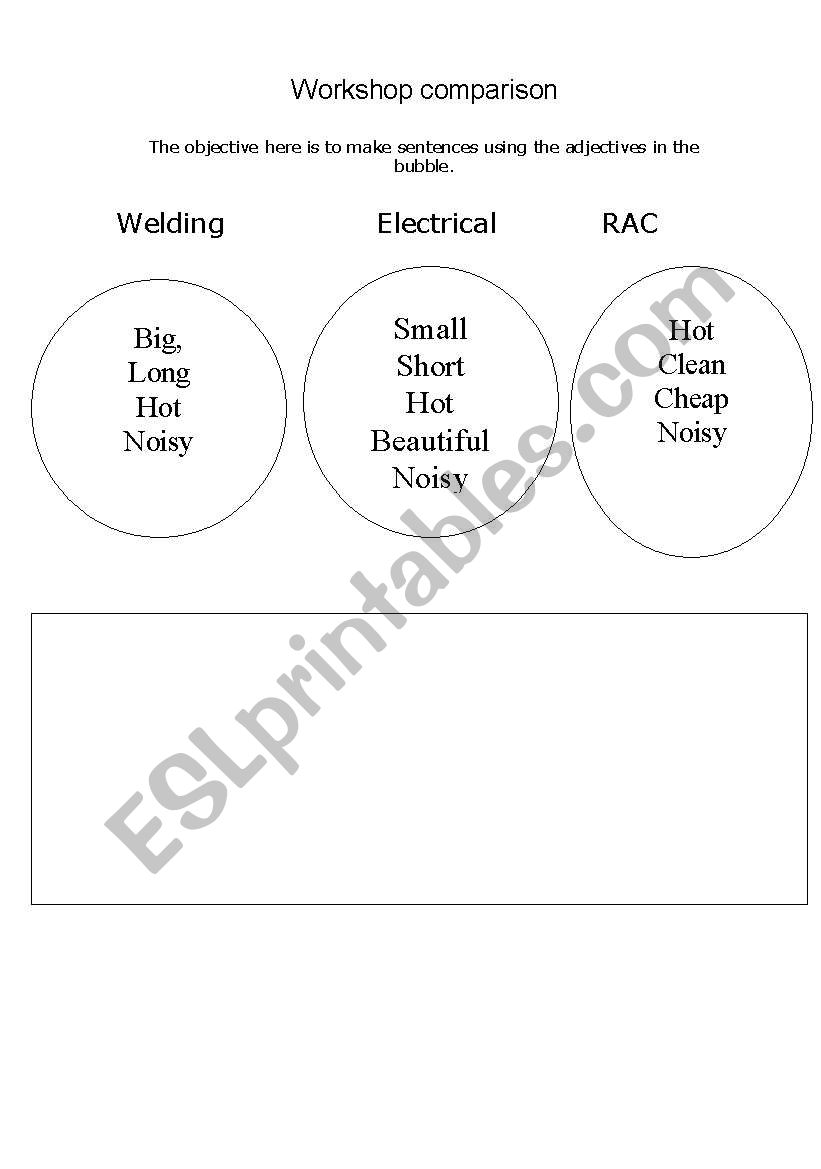 comparing workshop worksheet