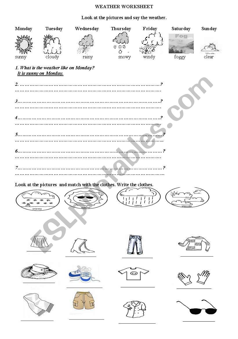 weather worksheet