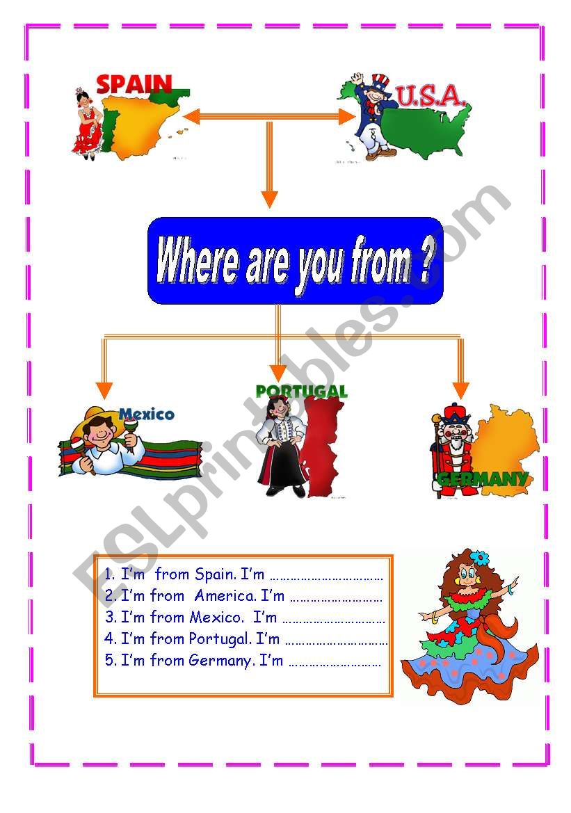 Where are you from ? worksheet