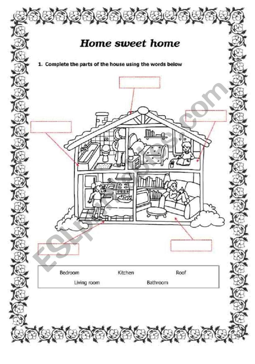 home sweet home worksheet