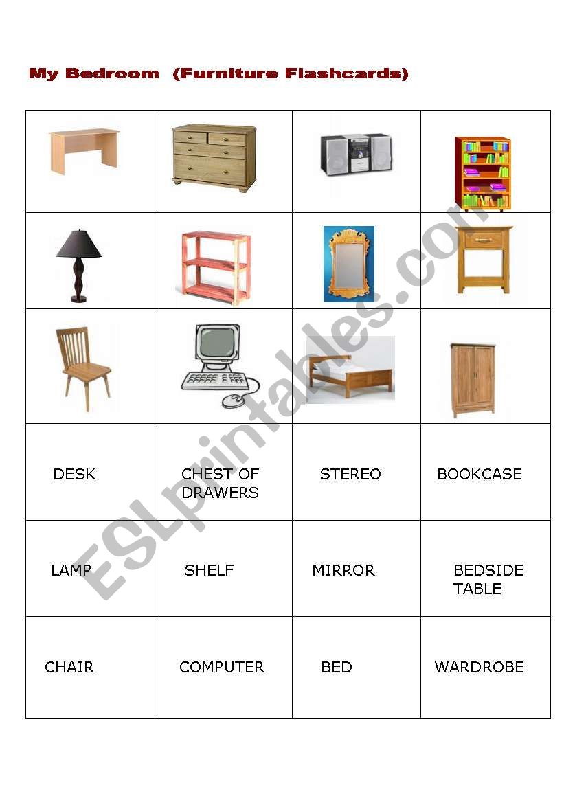 My Bedroom Flashcards worksheet