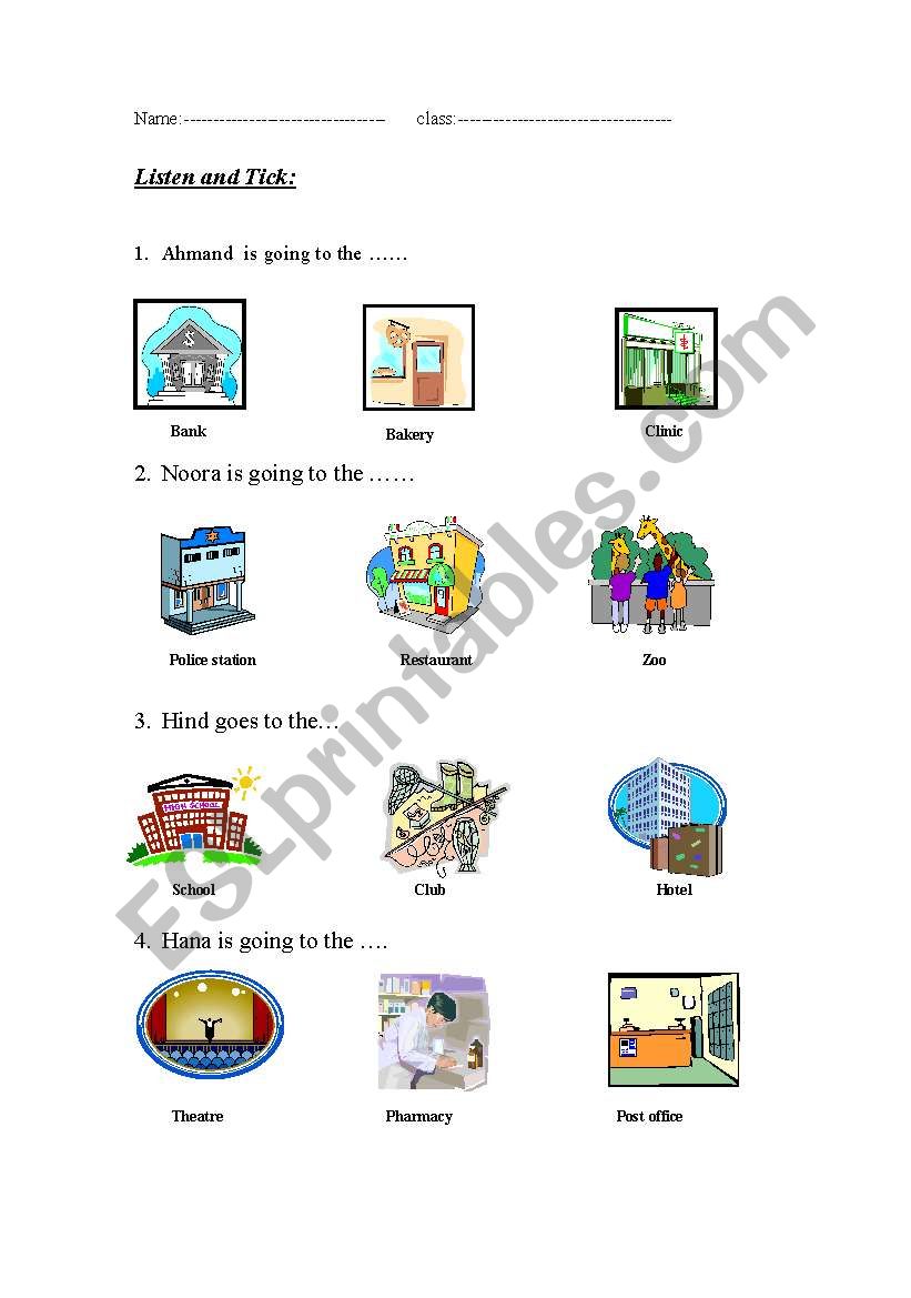 where are they going worksheet