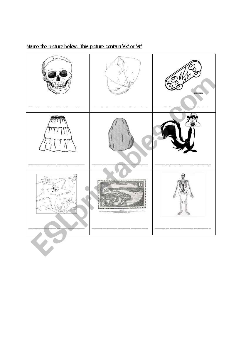 sk and st exercise worksheet