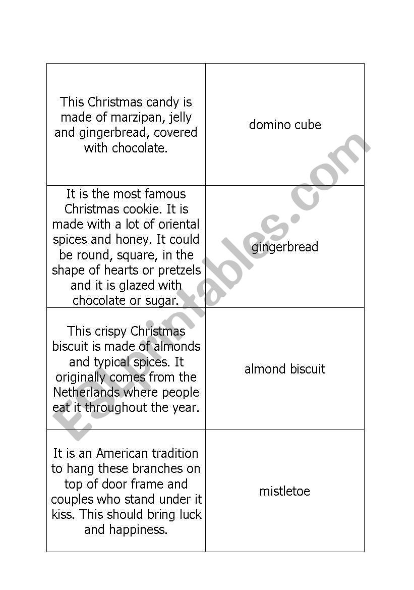 Christmas Memory worksheet