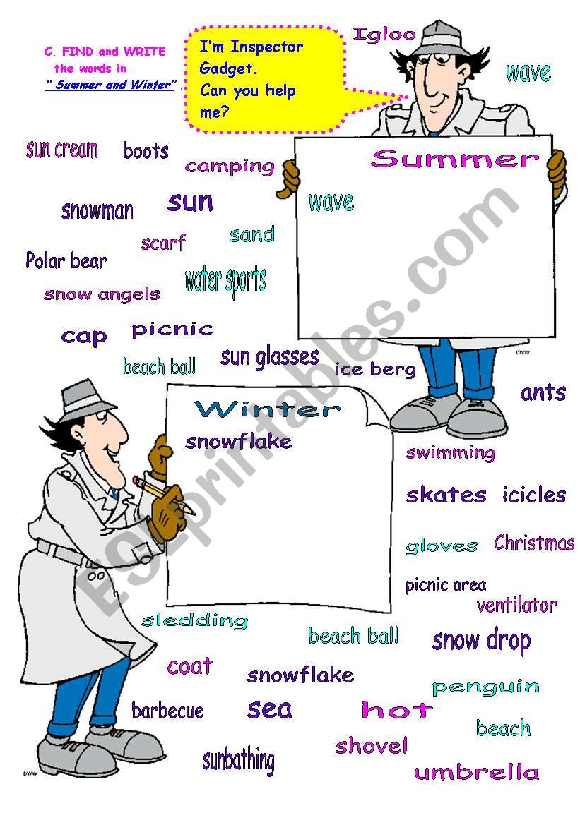 SUMMER & WINTER worksheet