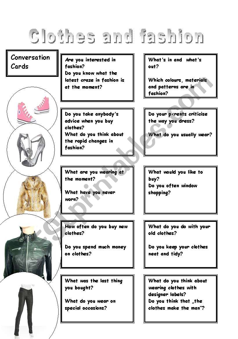 Clothes and fashion - ESL worksheet by kole