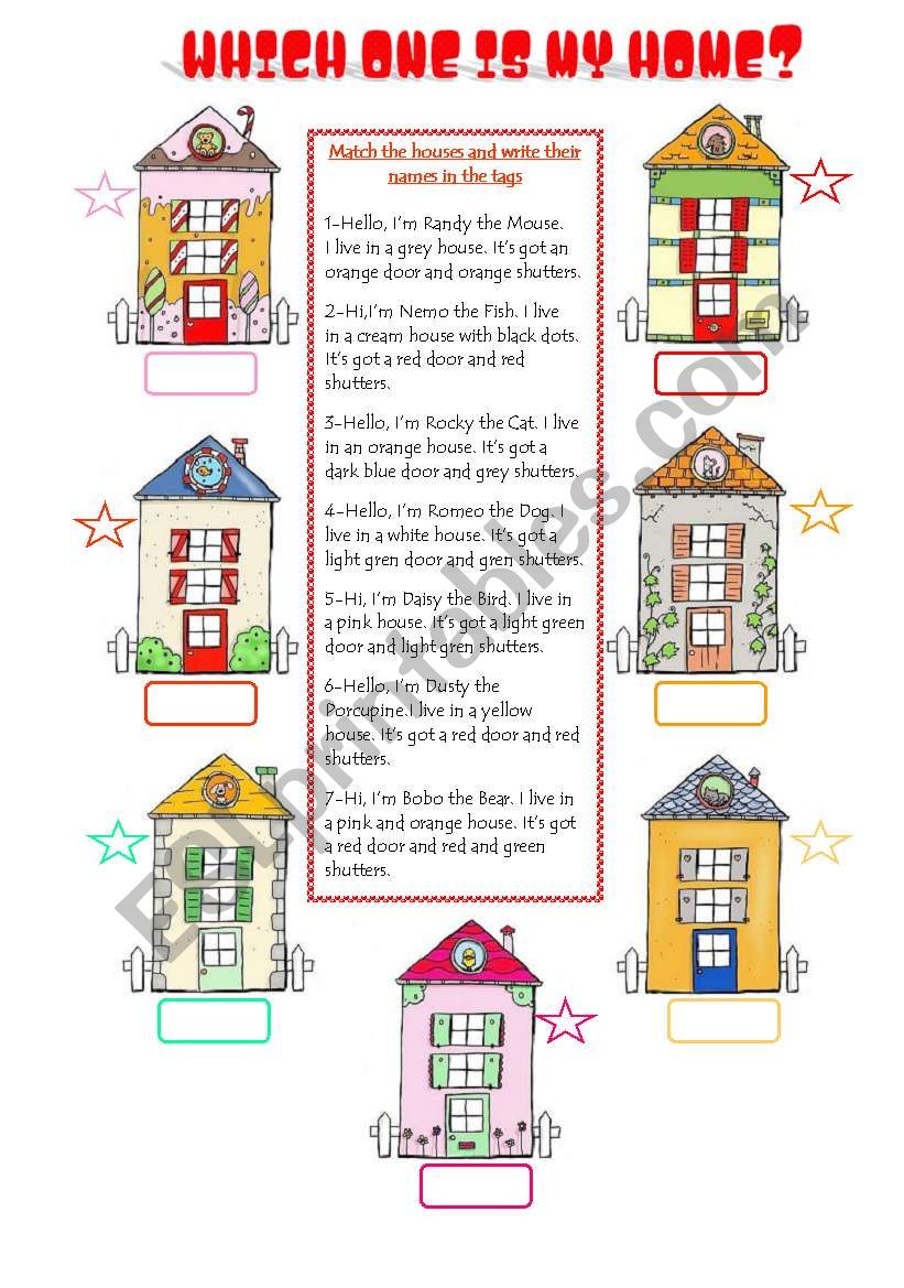 WHICH ONE IS MY HOME? worksheet