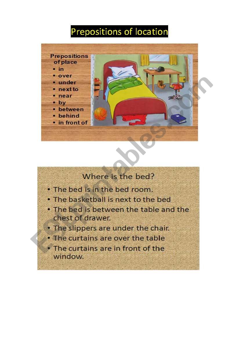 prepositions of location worksheet