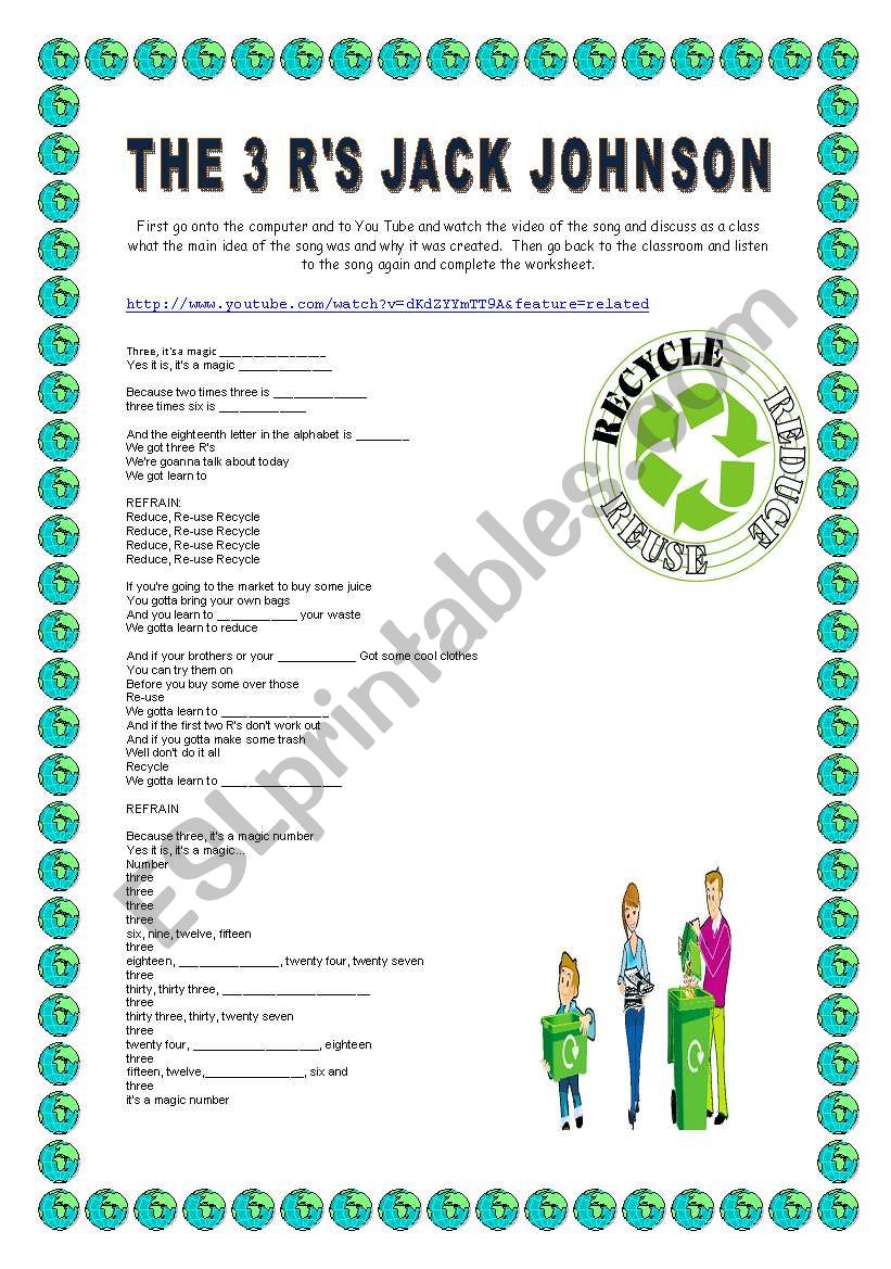 The 3 RÂ´s  worksheet