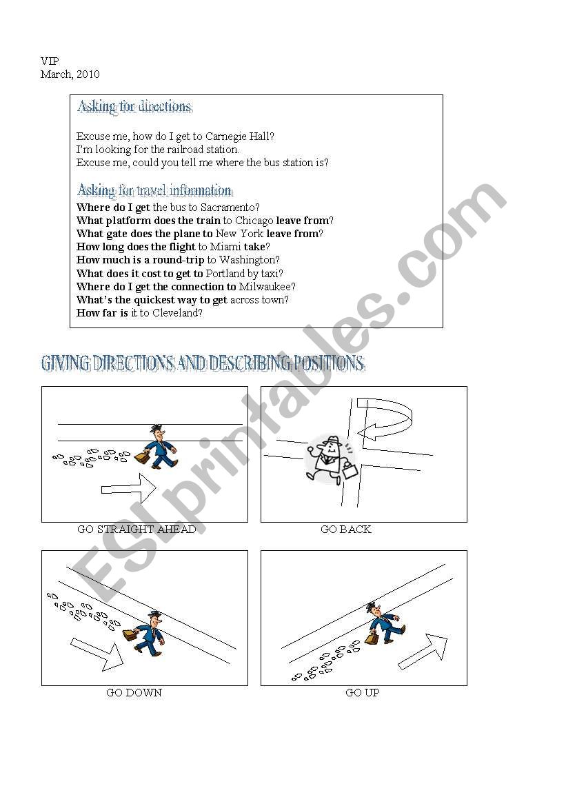 directions worksheet