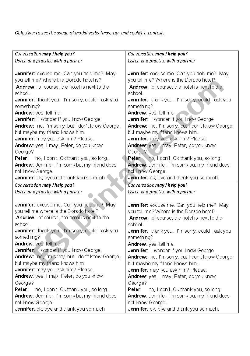 conversation  modal verbs  worksheet