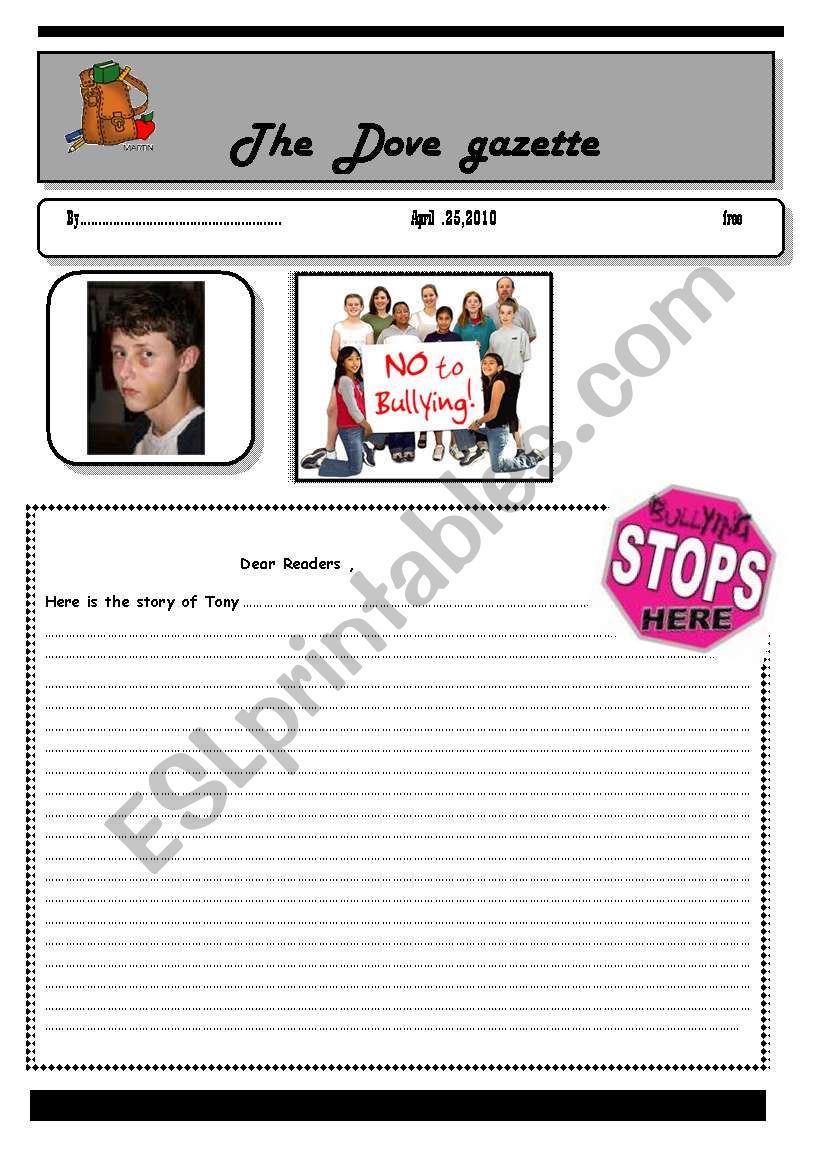 bullying -part 2 worksheet