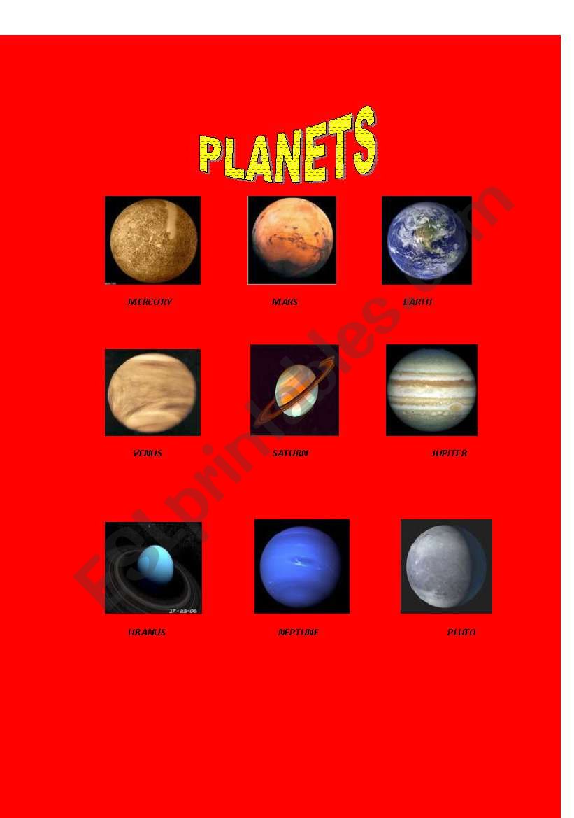 PLANETS worksheet