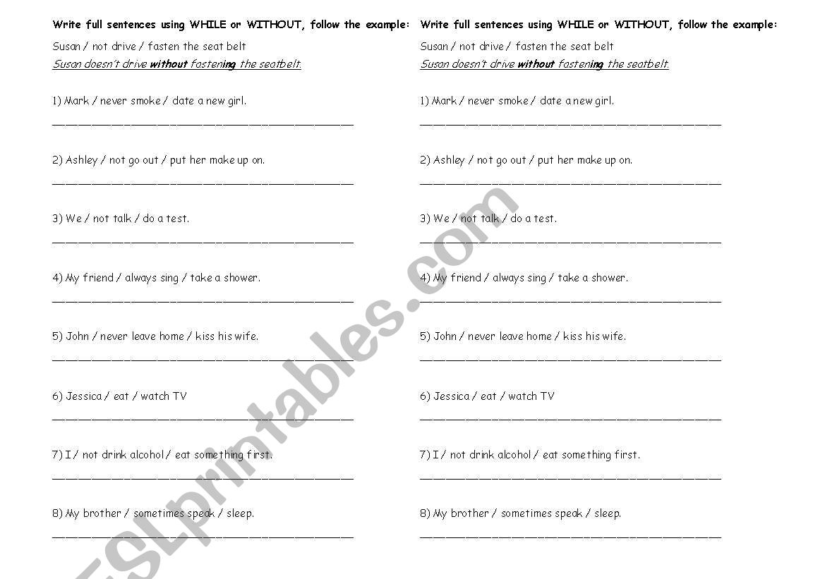 Relative Clauses While and Without