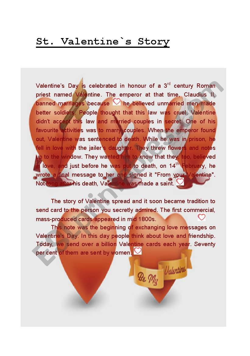 ST. VALENTINE´S DAY worksheet