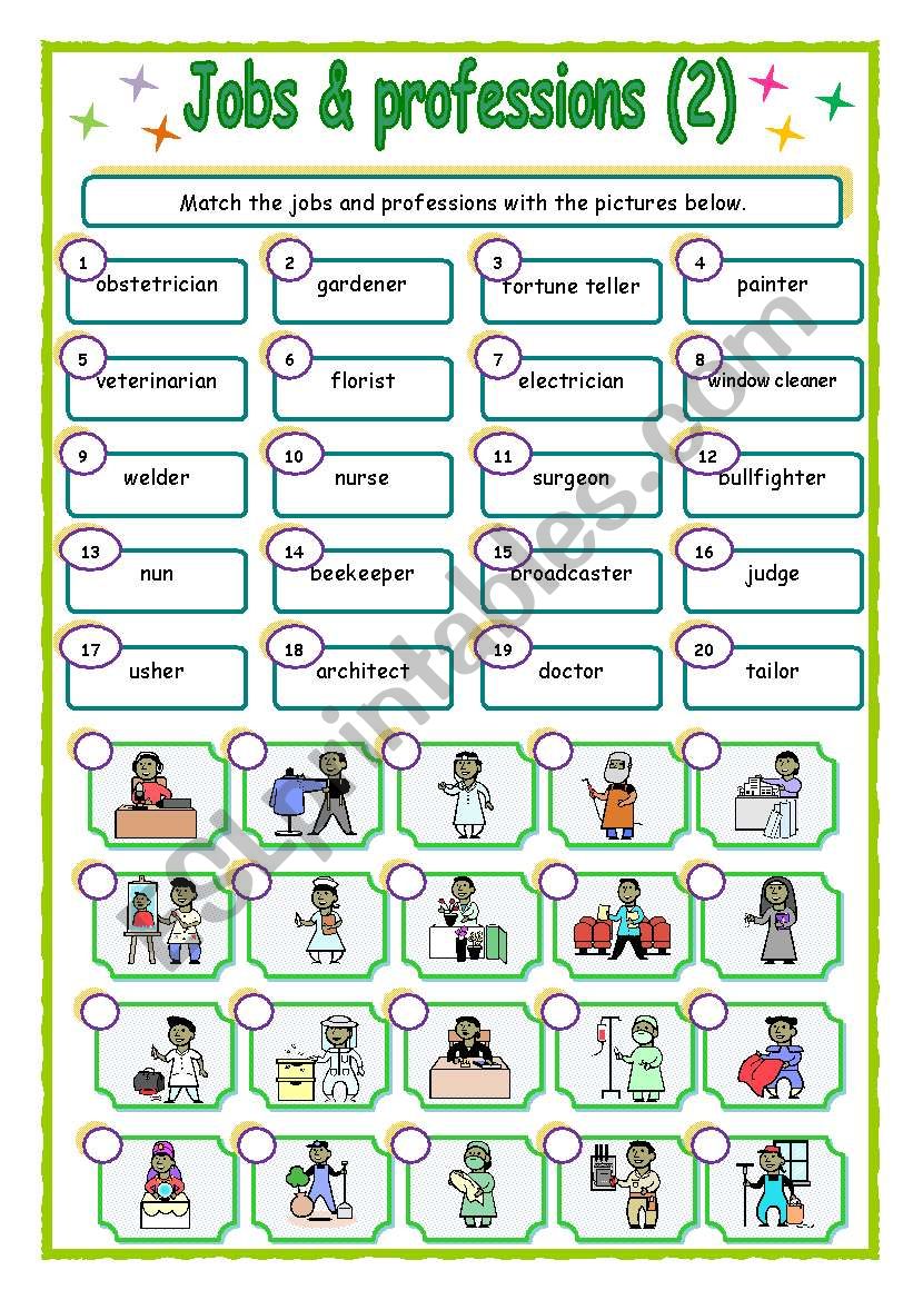 jobs & Professions - matching (2/3)