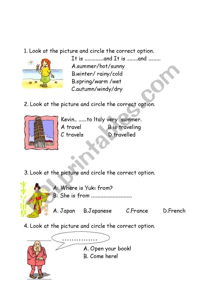 test worksheet