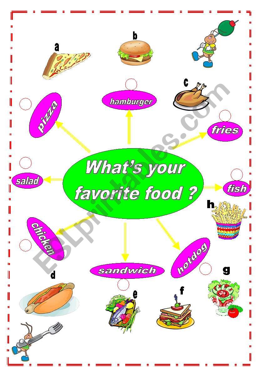 Whats your favorite food ? worksheet