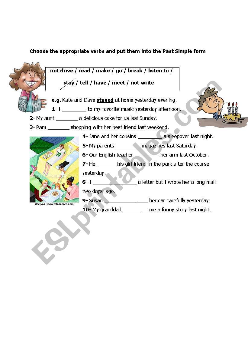 the past simple worksheet