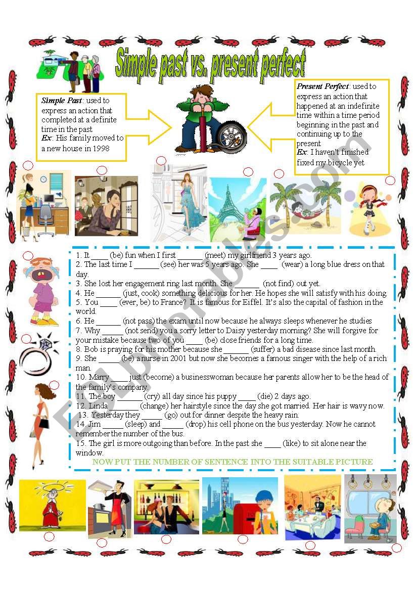 simple present vs. present perfect - 2 pages with keys