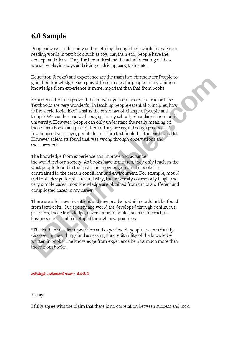 an article worksheet