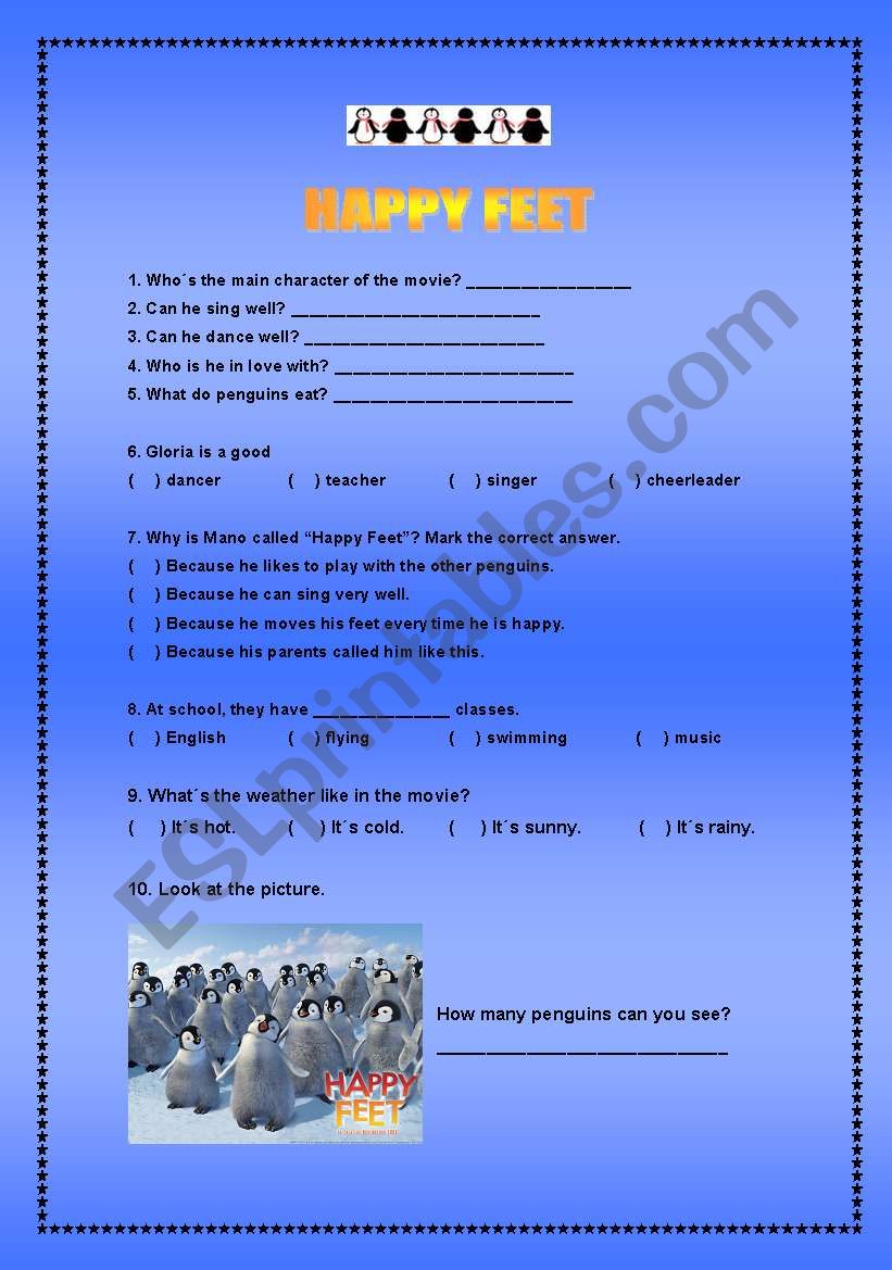 Happy Feet  worksheet