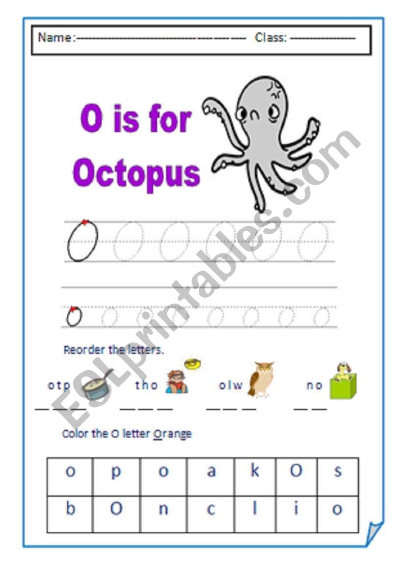 Letter O worksheet