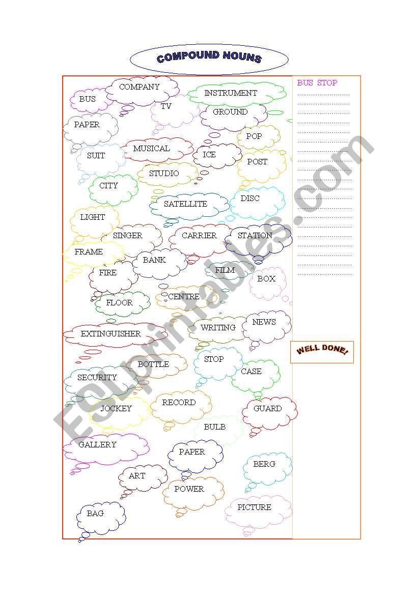 COMPOUND NOUNS worksheet