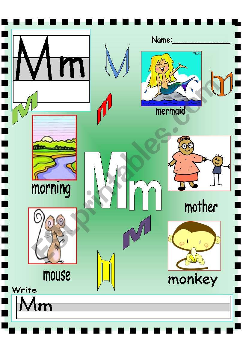 Mn-Nn Vocabulary poster and Writing practice